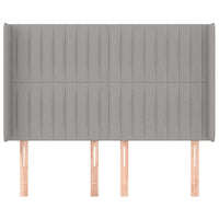 Testiera ad Orecchio-Testata con Orecchie Grigio Chiaro 147x16x118/128 cm in Tessuto 421532