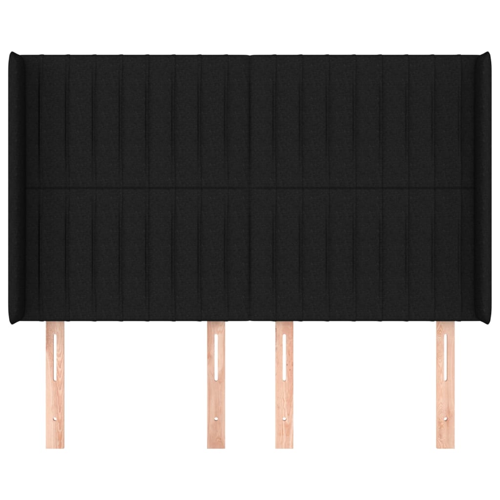 Testiera ad Orecchio Nera 147x16x118/128 cm in Tessuto 3119818