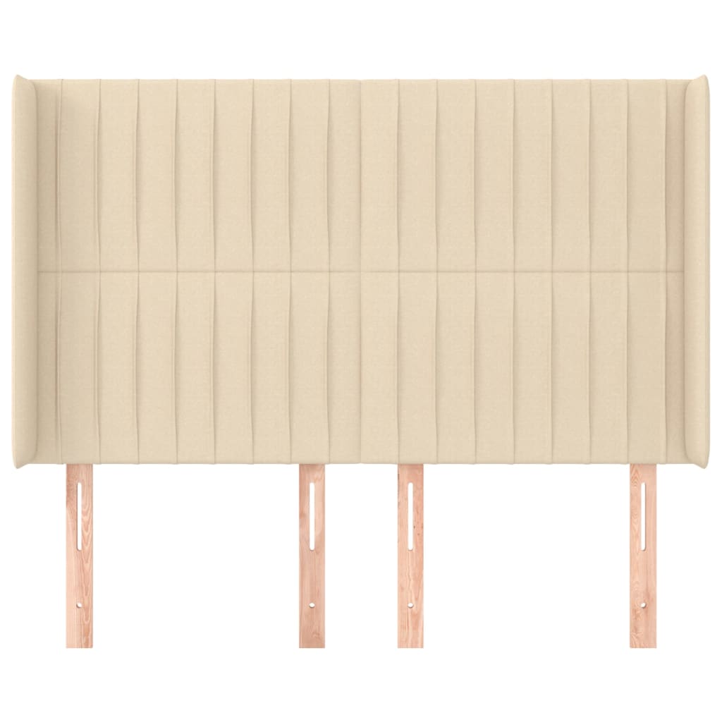 Testiera ad Orecchio-Testata con Orecchie Crema 147x16x118/128 cm in Tessuto 320335