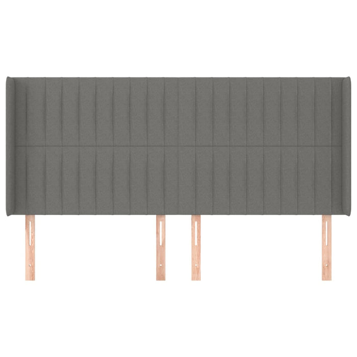 Testiera ad Orecchio-Testata con Orecchie GrigioScuro 163x16x118/128cm inTessuto 562116