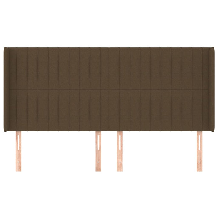 Testiera ad Orecchio-Testata con Orecchie Marrone Scuro 163x16x118/128 cm in Tessuto 153171