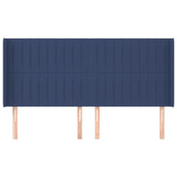 Testiera ad Orecchio-Testata con Orecchie Blu 163x16x118/128 cm in Tessuto 466998