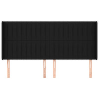 Testiera ad Orecchio-Testata con Orecchie Nera 203x16x118/128 cm in Tessuto 273137