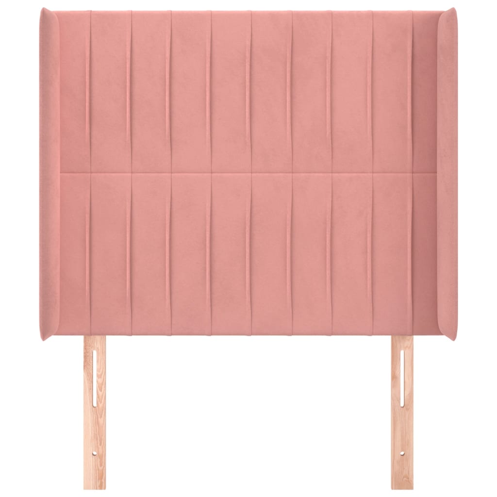 Testiera ad Orecchio-Testata con Orecchie Nera 83x16x118/128 cm in Velluto 993825