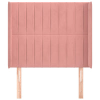 Testiera ad Orecchio-Testata con Orecchie Nera 83x16x118/128 cm in Velluto 993825