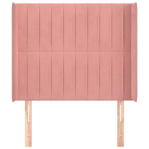 Testiera ad Orecchio-Testata con Orecchie Nera 83x16x118/128 cm in Velluto 993825