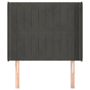 Testiera ad Orecchio GrigioScuro 103x16x118/128cm in Velluto 3119861