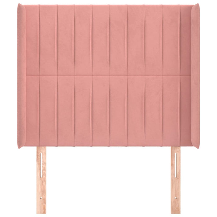 Testiera ad Orecchio-Testata con Orecchie Nera 103x16x118/128 cm in Velluto 998695