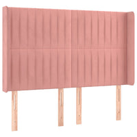 Testiera ad Orecchio-Testata con Orecchie Nera 147x16x118/128 cm in Velluto 772283