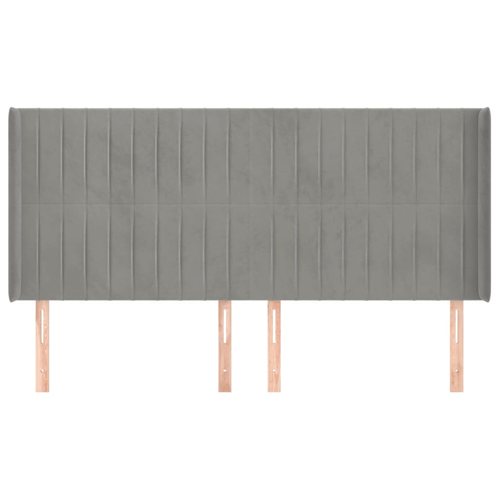 Testiera ad Orecchio Grigio Chiaro 203x16x118/128 cm in Velluto 3119884