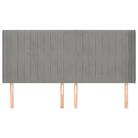 Testiera ad Orecchio Grigio Chiaro 203x16x118/128 cm in Velluto 3119884