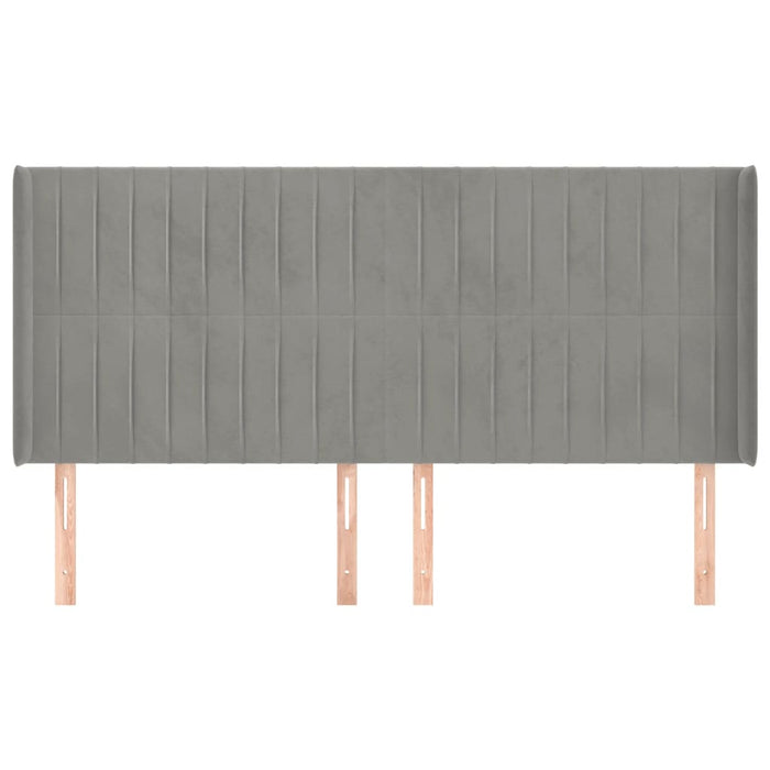 Testiera ad Orecchio Grigio Chiaro 203x16x118/128 cm in Velluto 3119884