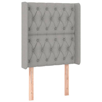 Testiera ad Orecchio Grigio Chiaro 83x16x118/128 cm in Tessuto