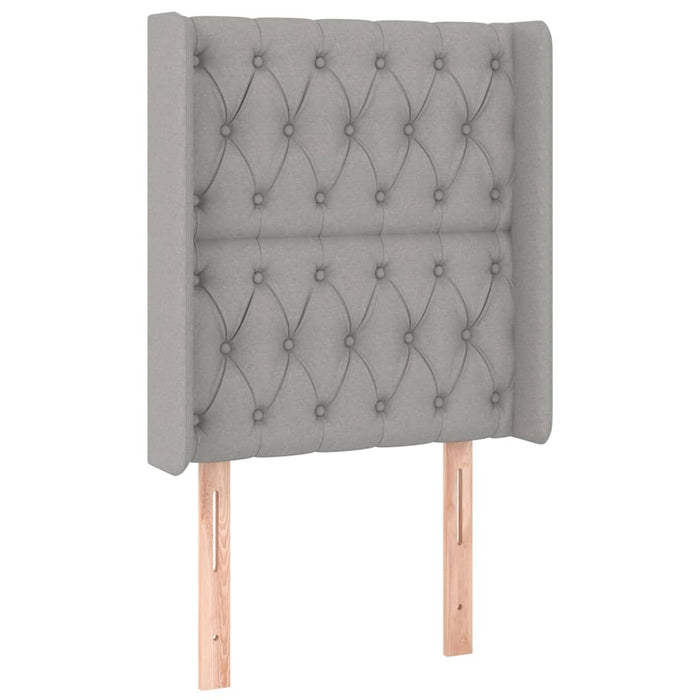 Testiera ad Orecchio-Testata con Orecchie Grigio Chiaro 83x16x118/128 cm in Tessuto 511837