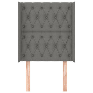 Testiera ad Orecchio Grigio Scuro 83x16x118/128 cm in Tessuto 3119891