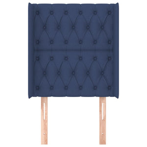 Testiera ad Orecchio-Testata con Orecchie Blu 83x16x118/128 cm in Tessuto 813656