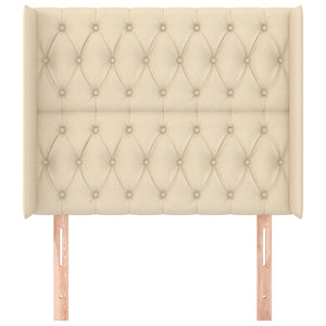 Testiera ad Orecchio Crema 93x16x118/128 cm in Tessuto