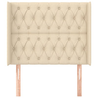 Testiera ad Orecchio-Testata con Orecchie Crema 103x16x118/128 cm in Tessuto 221144