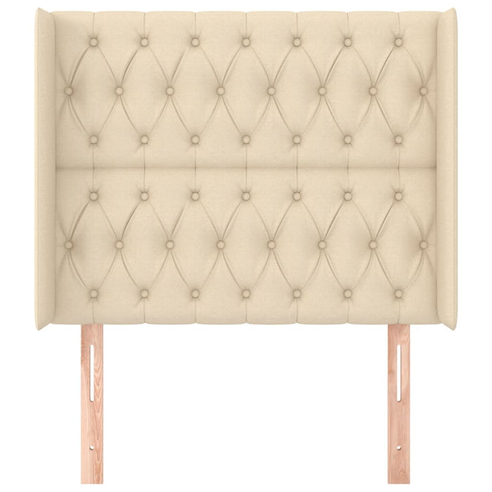 Testiera ad Orecchio-Testata con Orecchie Crema 103x16x118/128 cm in Tessuto 221144