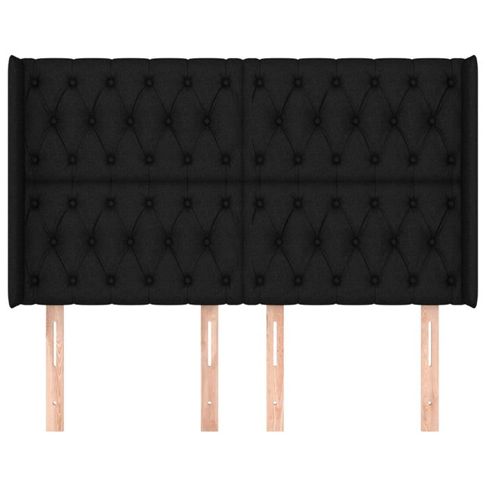 Testiera ad Orecchio Nera 147x16x118/128 cm in Tessuto 3119916