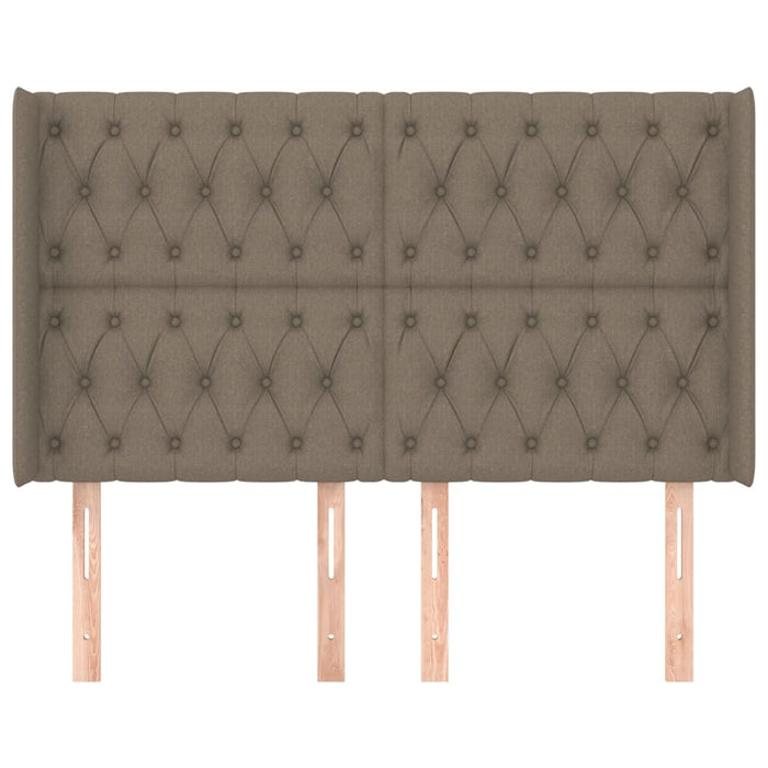 Testiera ad Orecchio-Testata con Orecchie Tortora 147x16x118/128 cm in Tessuto 310979