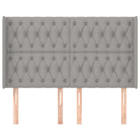 Testiera ad Orecchio-Testata con Orecchie Grigio Chiaro 163x16x118/128 cm in Tessuto 950849