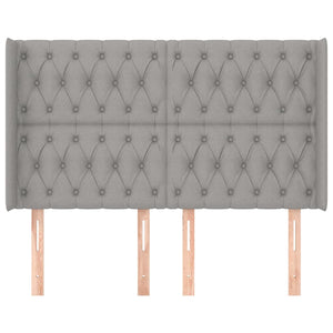 Testiera ad Orecchio-Testata con Orecchie Grigio Chiaro 163x16x118/128 cm in Tessuto 950849