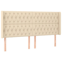 Testiera ad Orecchio Crema 183x16x118/128 cm in Tessuto