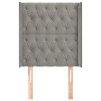 Testiera ad Orecchio-Testata con Orecchie Grigio Chiaro 83x16x118/128 cm in Velluto 664811