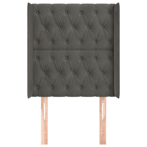 Testiera ad Orecchio-Testata con Orecchie Grigio Scuro 83x16x118/128 cm in Velluto 852810