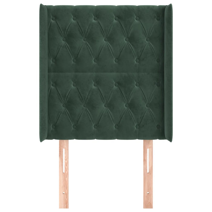 Testiera ad Orecchio Verde Scuro 83x16x118/128 cm in Velluto 3119949