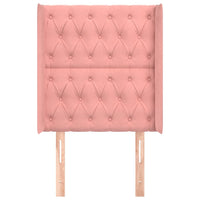 Testiera ad Orecchio-Testata con Orecchie Nera 83x16x118/128 cm in Velluto 875264