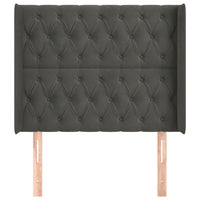 Testiera ad Orecchio-Testata con Orecchie GrigioScuro 103x16x118/128cm in Velluto 987206