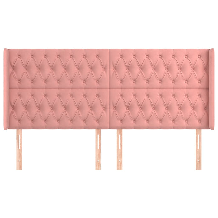 Testiera ad Orecchio Rosa 183x16x118/128 cm in Velluto 3119981