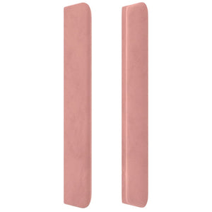 Testiera ad Orecchio Rosa 203x16x118/128 cm in Velluto 3119987