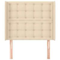 Testiera ad Orecchio-Testata con Orecchie Crema 83x16x118/128 cm in Tessuto 953656