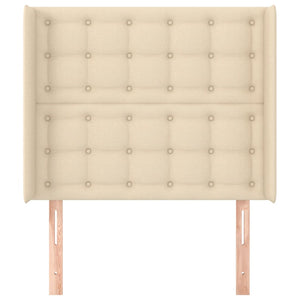 Testiera ad Orecchio-Testata con Orecchie Crema 83x16x118/128 cm in Tessuto 953656