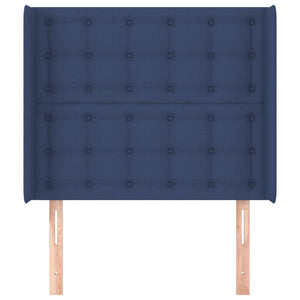 Testiera ad Orecchio-Testata con Orecchie Blu 83x16x118/128 cm in Tessuto 752575