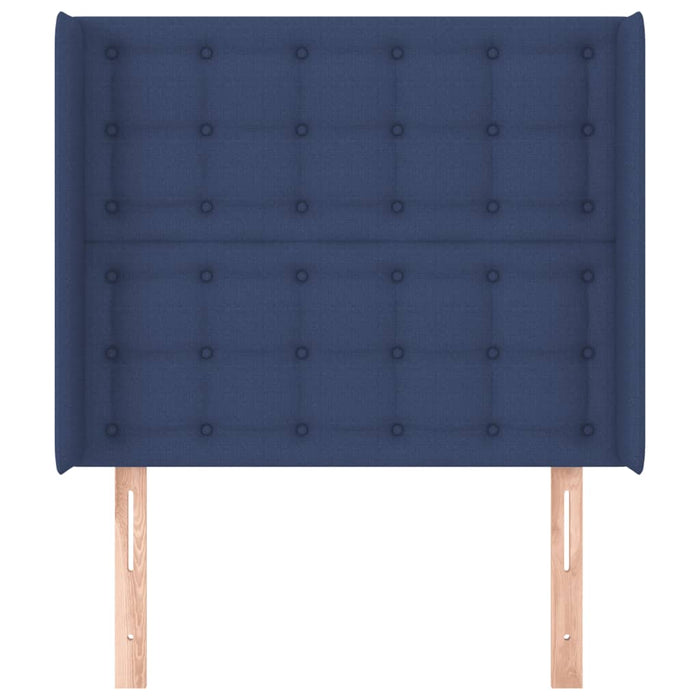 Testiera ad Orecchio-Testata con Orecchie Blu 93x16x118/128 cm in Tessuto 683510