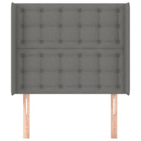 Testiera ad Orecchio-Testata con Orecchie GrigioScuro 103x16x118/128cm inTessuto 710366