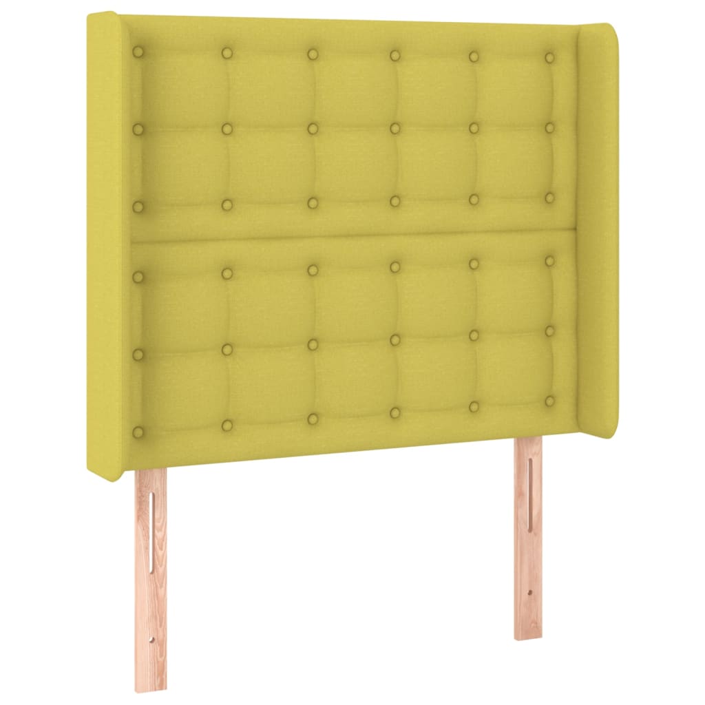 Testiera ad Orecchio Verde 103x16x118/128 cm in Tessuto