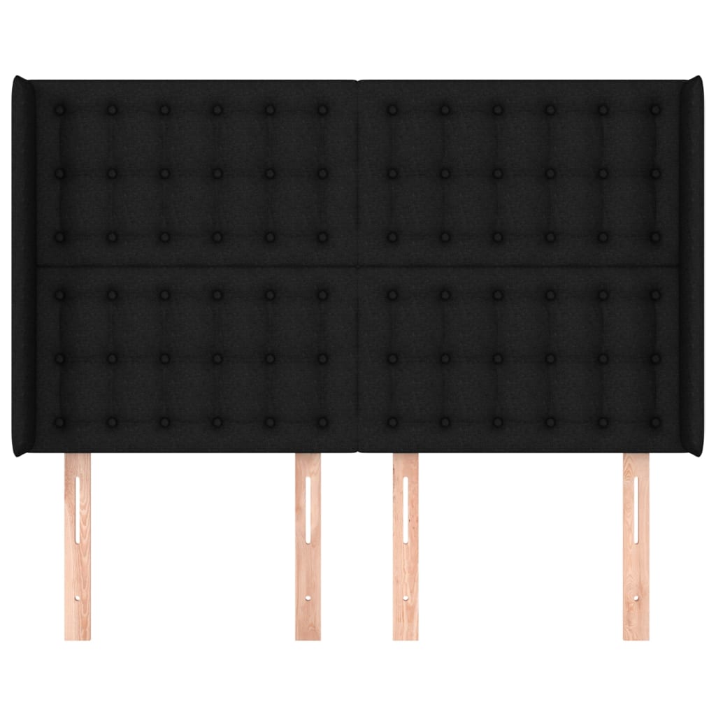 Testiera ad Orecchio Nera 147x16x118/128 cm in Tessuto 3120014