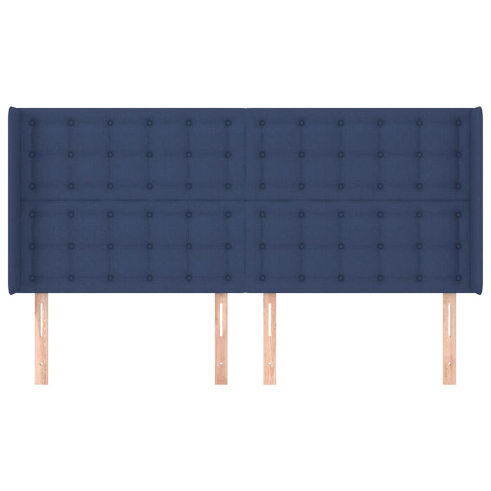 Testiera ad Orecchio-Testata con Orecchie Blu 183x16x118/128 cm in Tessuto 922119