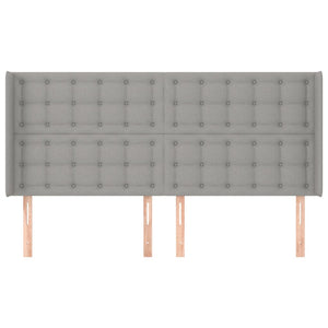 Testiera ad Orecchio-Testata con Orecchie Grigio Chiaro 203x16x118/128 cm in Tessuto 915389