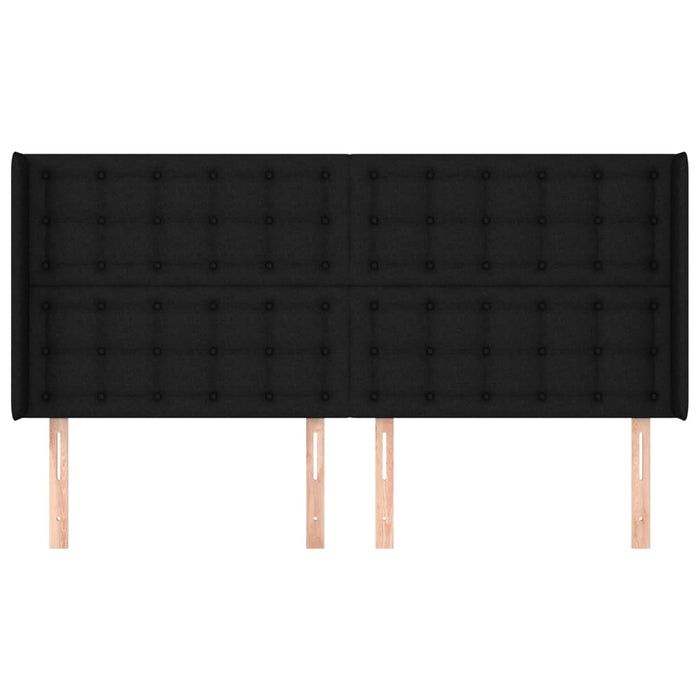 Testiera ad Orecchio Nera 203x16x118/128 cm in Tessuto 3120038