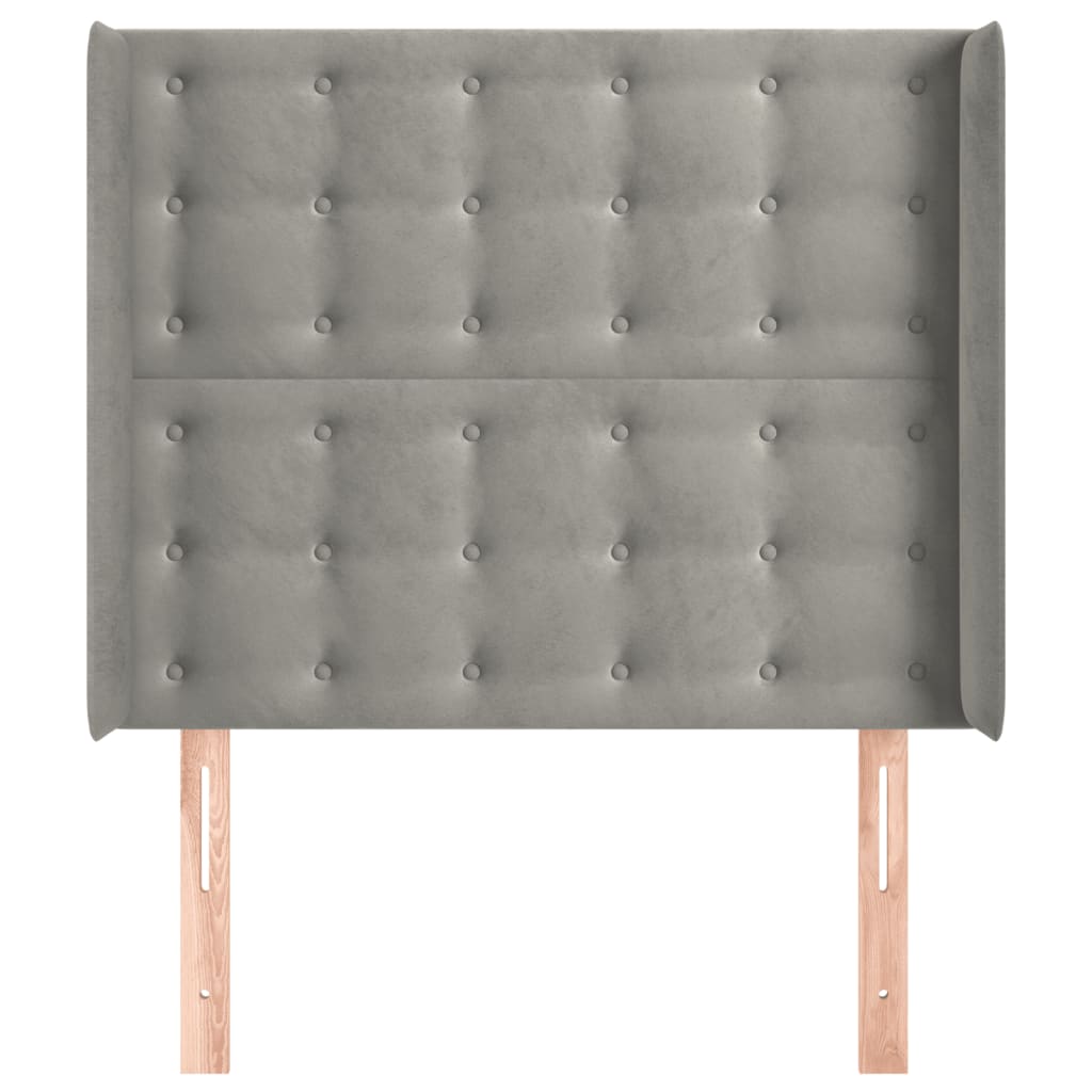 Testiera ad Orecchio Grigio Chiaro 83x16x118/128 cm in Velluto 3120044