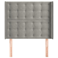 Testiera ad Orecchio-Testata con Orecchie Grigio Chiaro 83x16x118/128 cm in Velluto 726359