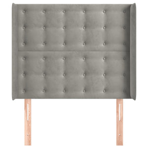 Testiera ad Orecchio Grigio Chiaro 93x16x118/128 cm in Velluto 3120050