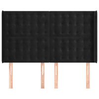 Testiera ad Orecchio Nera 147x16x118/128 cm in Velluto 3120064