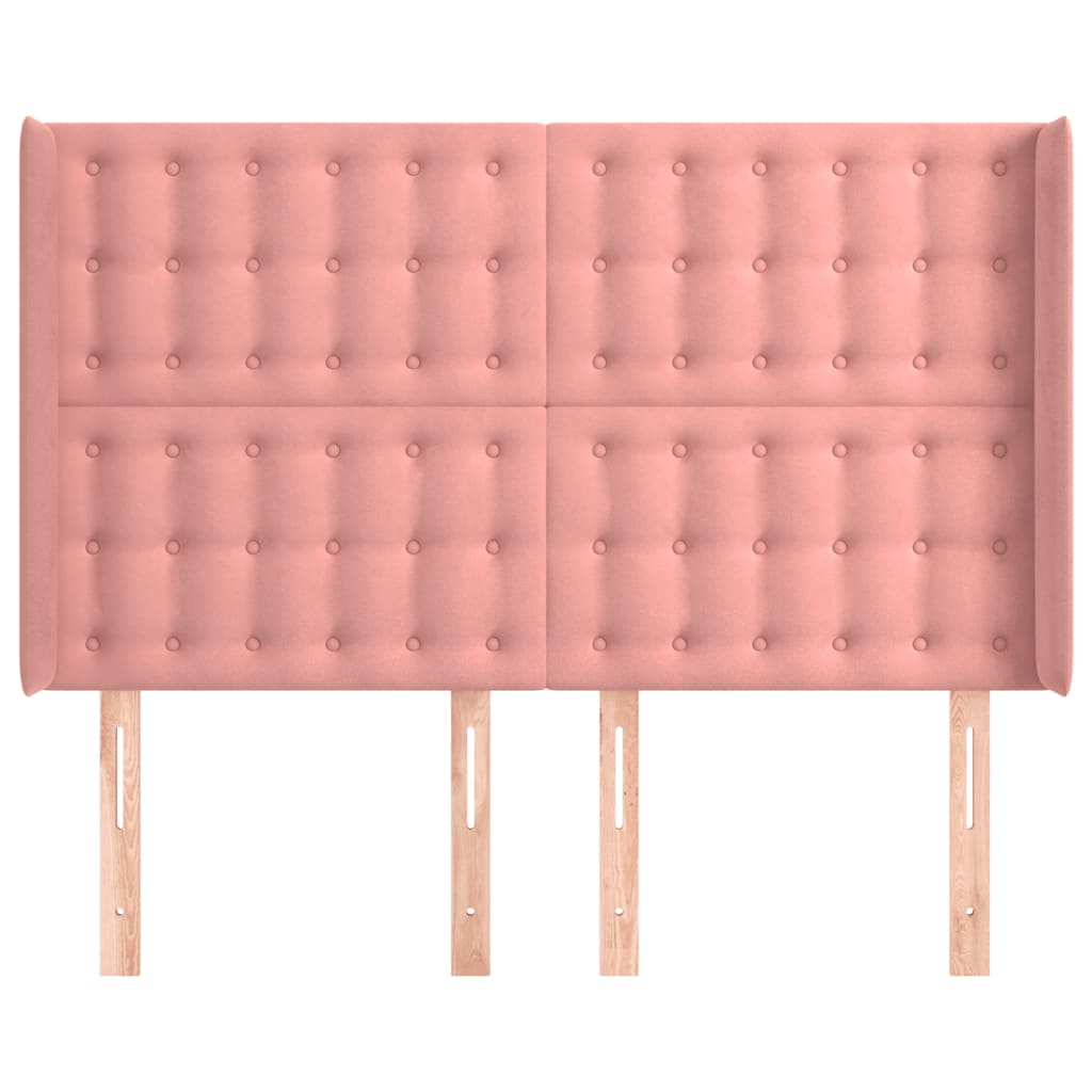 Testiera ad Orecchio-Testata con Orecchie Nera 147x16x118/128 cm in Velluto 578007